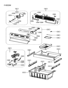 Freezer Room Diagram and Parts List for  Kenmore Refrigerator