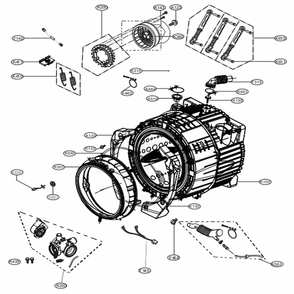 Drum And Tub Assembly Diagram and Parts List for ABWEUUS LG Washer