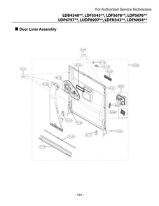 Door Liner Assembly Diagram and Parts List for ASTEEUS LG Dishwasher