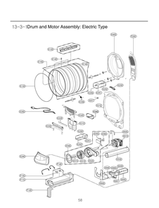 Drum And Motor Assembly Diagram and Parts List for ABWEEUS LG Dryer