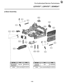 Base Assembly Diagram and Parts List for ASSESNA LG Dishwasher