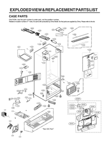 Case Parts Diagram and Parts List for ASBCNA0 LG Refrigerator