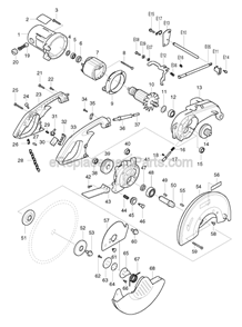 Page A Diagram and Parts List for  Makita Chop Saw