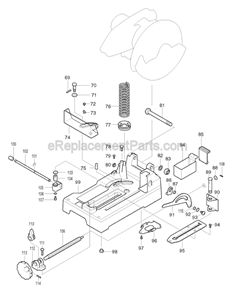 Page B Diagram and Parts List for  Makita Chop Saw