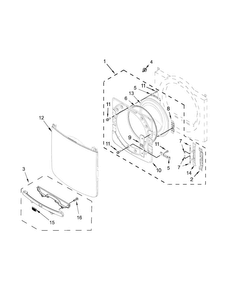 Door Parts Diagram and Parts List for  Maytag Dryer