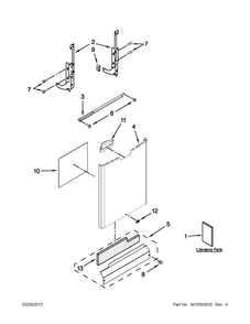 Door And Panel Parts Diagram and Parts List for  Maytag Dishwasher