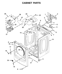 Cabinet Parts Diagram and Parts List for  Maytag Dryer