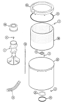 TUB Diagram and Parts List for  Maytag Washer