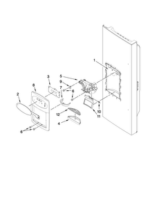 Dispenser Front Parts Diagram and Parts List for  Maytag Refrigerator
