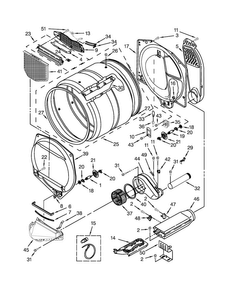 Bulkhead Parts Diagram and Parts List for  Maytag Dryer