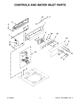 Part Location Diagram of W11411581 Whirlpool Electric Control Board