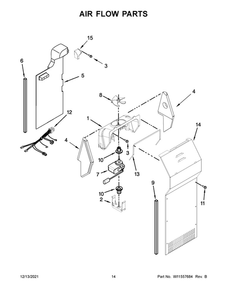 Air Flow Parts 1 Diagram and Parts List for  Maytag Refrigerator