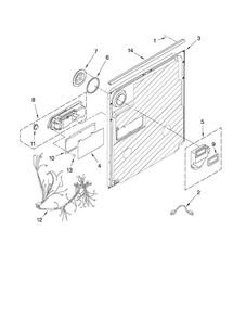 Door And Latch Parts Diagram and Parts List for  Maytag Dishwasher