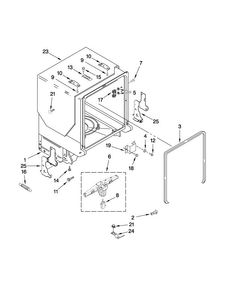 Tub And Frame Parts Diagram and Parts List for  Maytag Dishwasher