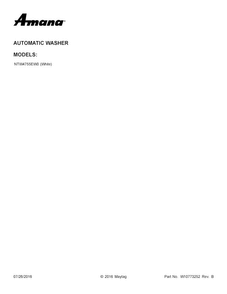 Cover Sheet Diagram and Parts List for  Amana Washer
