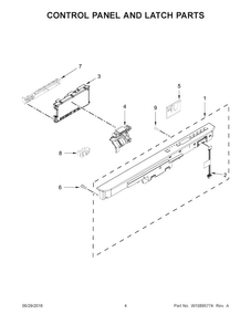 Part Location Diagram of W10897043 Whirlpool Control Panel
