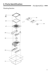 03 Packing Section Diagram and Parts List for  Panasonic Bath & Ventilation Fan