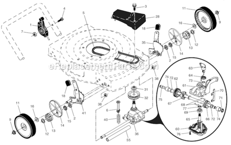 Page B Diagram and Parts List for PR45Y22SP Poulan Lawn Mower