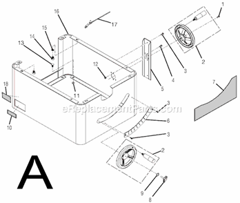 Page A Diagram and Parts List for  Ridgid Table Saw