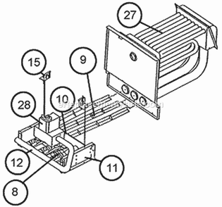 Heat Exchanger Assembly Diagram and Parts List for  Ruud Furnace