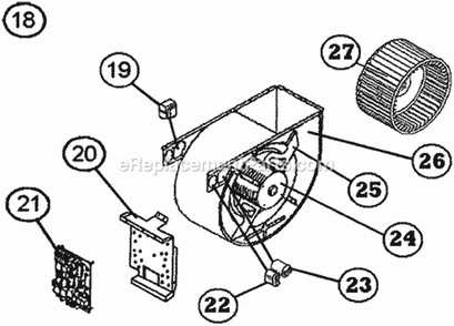 Blower Assembly Diagram and Parts List for  Ruud Furnace