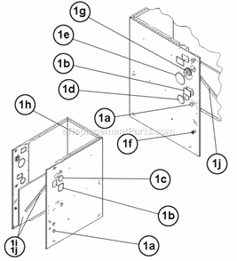 Cabinet Insulation And Plugs Diagram and Parts List for  Ruud Furnace