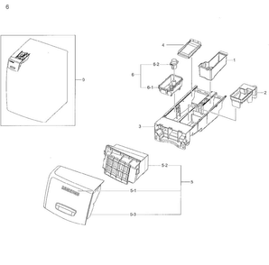 Drawer Diagram and Parts List for A2-0001 Samsung Washer