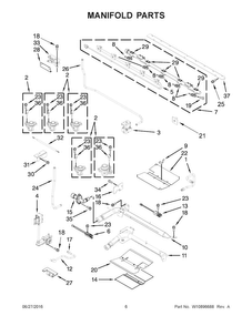 Manifold Parts Diagram and Parts List for  Whirlpool Range