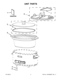 UNIT PARTS Diagram and Parts List for  KitchenAid Slow Cooker