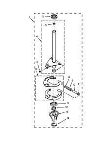 Brake And Drive Tube Parts Diagram and Parts List for  Whirlpool Washer Dryer Combo