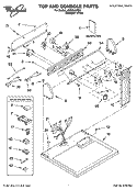 TOP AND CONSOLE PARTS Diagram and Parts List for  Whirlpool Dryer