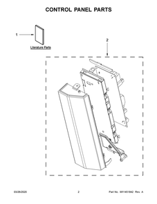 Control Panel Parts Diagram and Parts List for  Whirlpool Microwave
