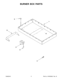 BURNER BOX PARTS Diagram and Parts List for  KitchenAid Cooktop