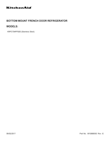 Cover Sheet Diagram and Parts List for  KitchenAid Refrigerator