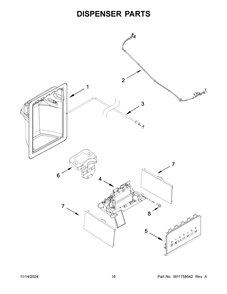 09 - Dispenser Parts Diagram and Parts List for  Whirlpool Refrigerator
