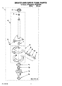 BRAKE AND DRIVE TUBE PARTS Diagram and Parts List for  Whirlpool Washer