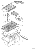 SHELF PARTS Diagram and Parts List for  Estate Refrigerator