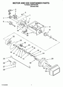 MOTOR AND ICE CONTAINER PARTS Diagram and Parts List for  Whirlpool Refrigerator