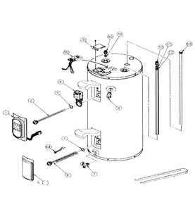 Water Heater Diagram and Parts List for  Whirlpool Water Heater