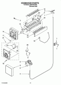 ICEMAKER PARTS, OPTIONAL PARTS (NOT INCLUDED) Diagram and Parts List for  Whirlpool Refrigerator
