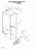 REFRIGERATOR LINER PARTS Diagram and Parts List for  Whirlpool Refrigerator