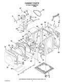 CABINET PARTS Diagram and Parts List for  Whirlpool Dryer