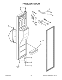 FREEZER DOOR Diagram and Parts List for  Whirlpool Refrigerator