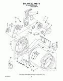 BULKHEAD PARTS Diagram and Parts List for  Whirlpool Dryer