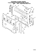 CONTROL PANEL PARTS Diagram and Parts List for  Whirlpool Range