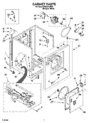 CABINET PARTS Diagram and Parts List for  Roper Dryer