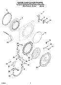 DOOR AND LATCH PARTS Diagram and Parts List for  Whirlpool Washer