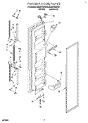 FREEZER DOOR Diagram and Parts List for  Whirlpool Refrigerator