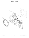 DOOR PARTS Diagram and Parts List for  Whirlpool Dryer