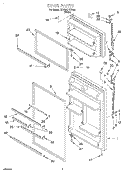 DOOR Diagram and Parts List for  Whirlpool Refrigerator